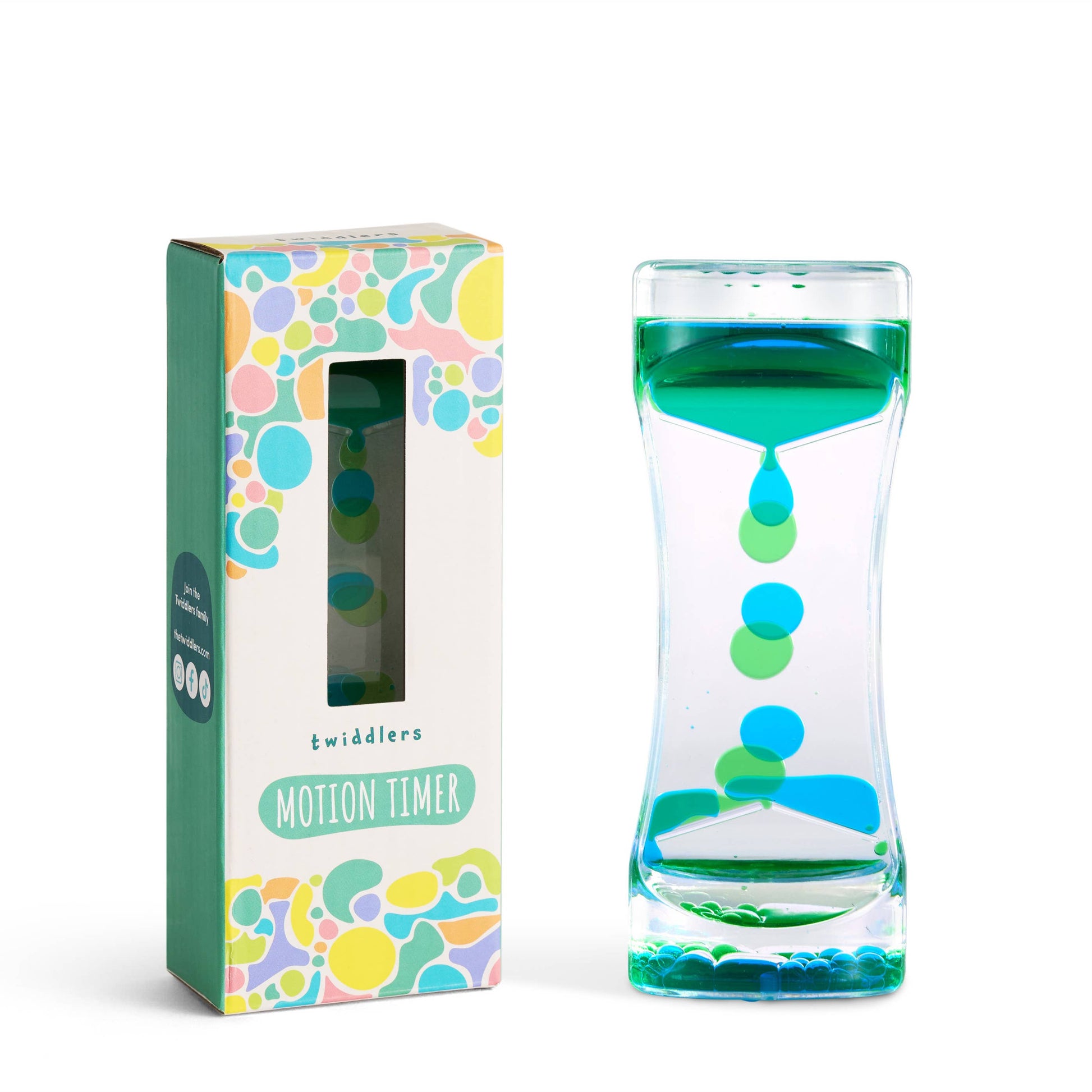 Sablier sensoriel Liquid Motion Timer, 14 cm: Vert