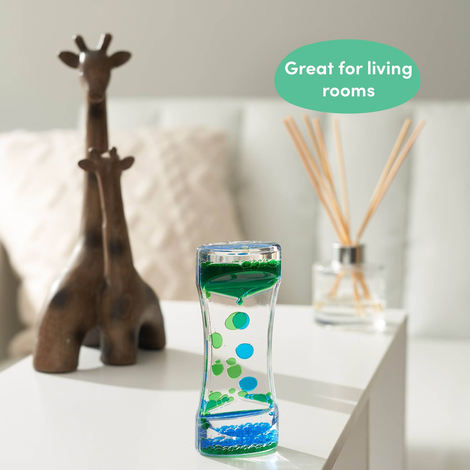 Sablier sensoriel Liquid Motion Timer, 14 cm: Vert