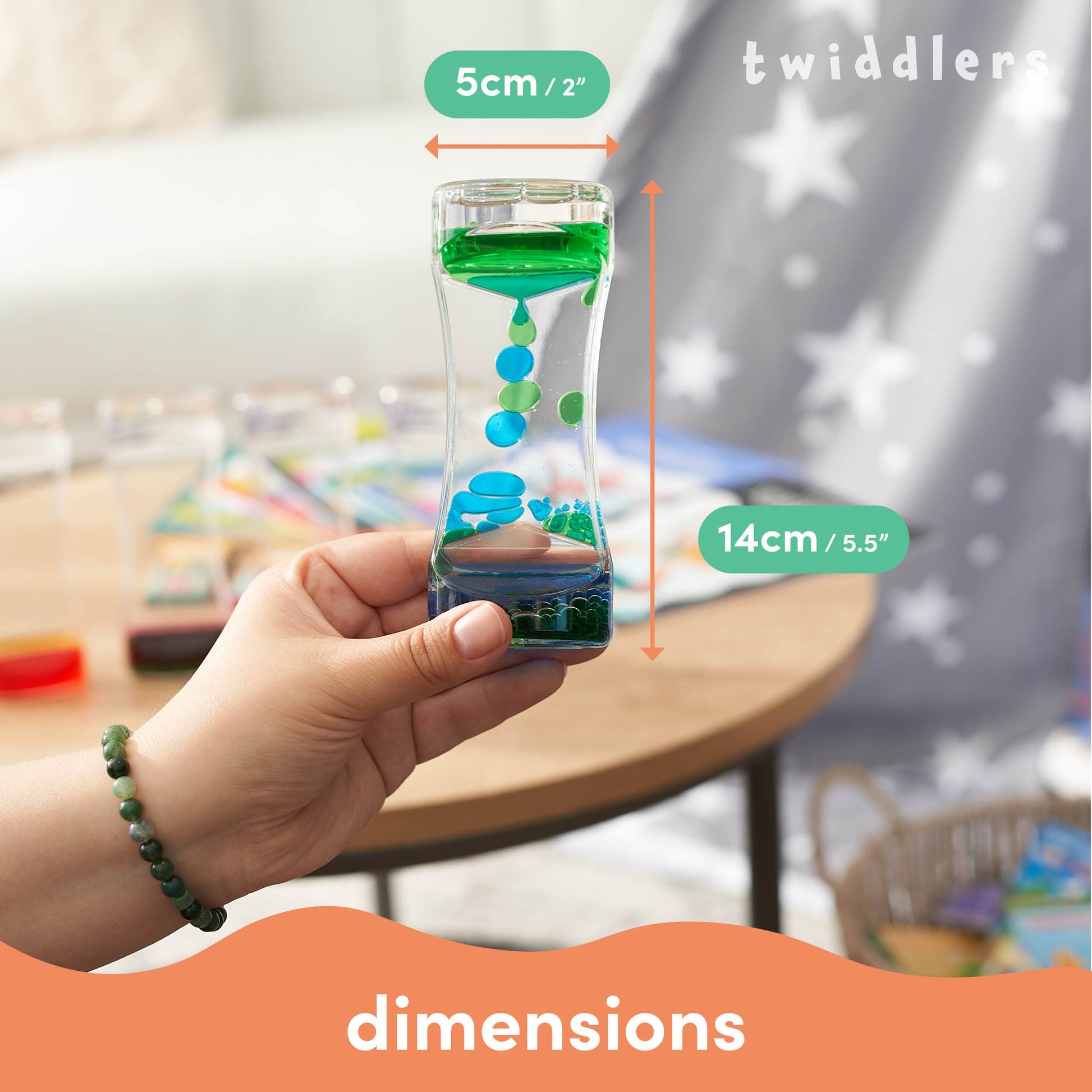 Sablier sensoriel Liquid Motion Timer, 14 cm: Violet